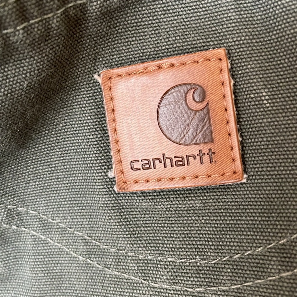 Carhartt loose fit green washed duck canvas work pants, 38 X 30 - Picture 8 of 9